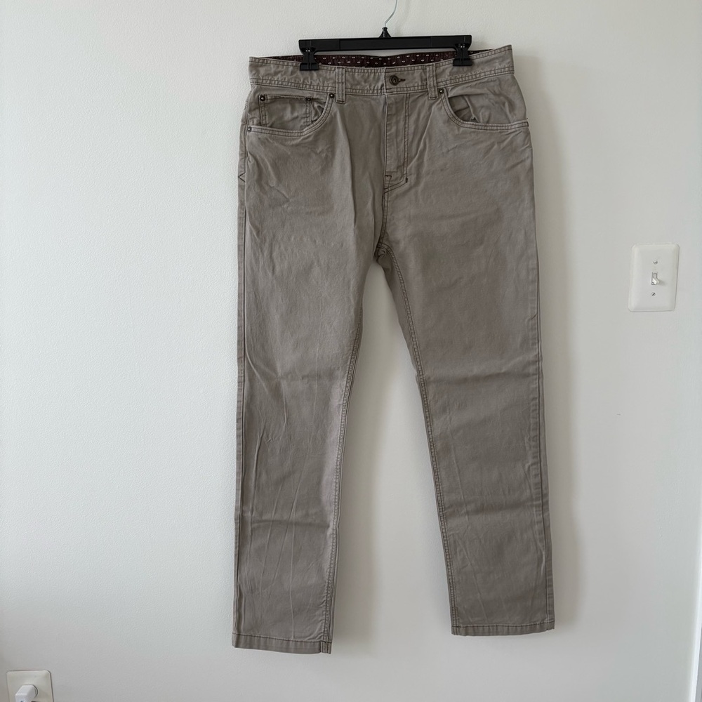Prana Men’s Breathe Slim Fix Gray Casual Pants 36W X 34L